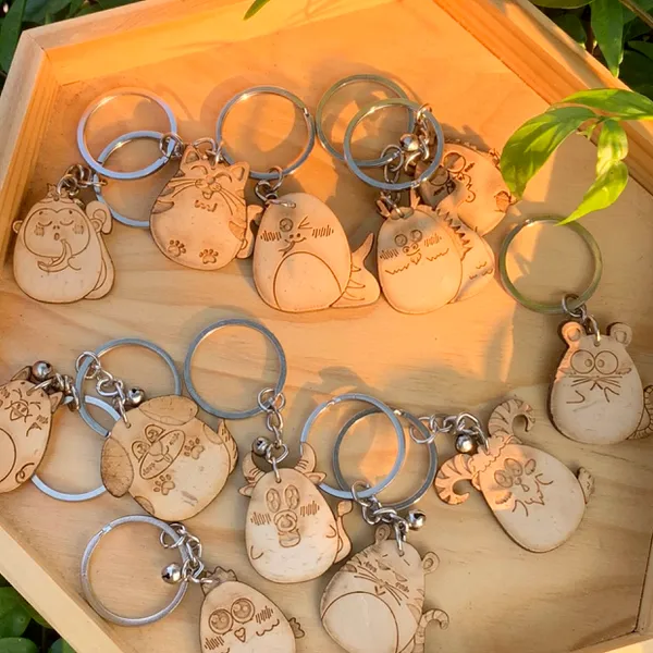 MÓC KHÓA DỪA 12 CON GIÁP SIÊU CUTE  - NHẬN KHẮC MẶT SAU THEO YÊU CẦU
