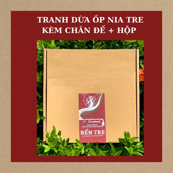 TRANH DỪA ỐP NIA TRE DECOR, KHẮC CHỮ 0đ + TẶNG CHÂN ĐẾ / MẪU 3
