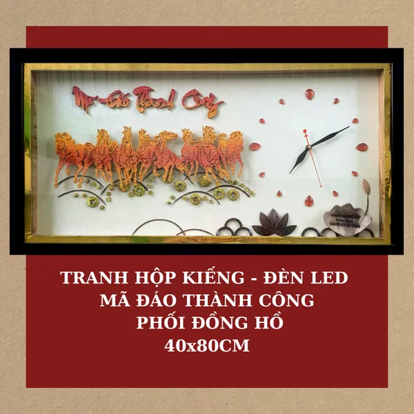 TRANH HỘP KIẾNG ĐỒNG HỒ 40x80cm - MÃ ĐÁO THÀNH CÔNG