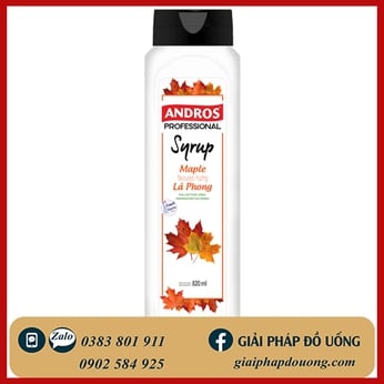SYRUP ANDROS HƯƠNG LÁ PHONG/ MAPLE 820ML