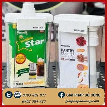 BÌNH ĐỰNG SỮA ĐẶC CÓ VÒI BƠM MATSU LOCK