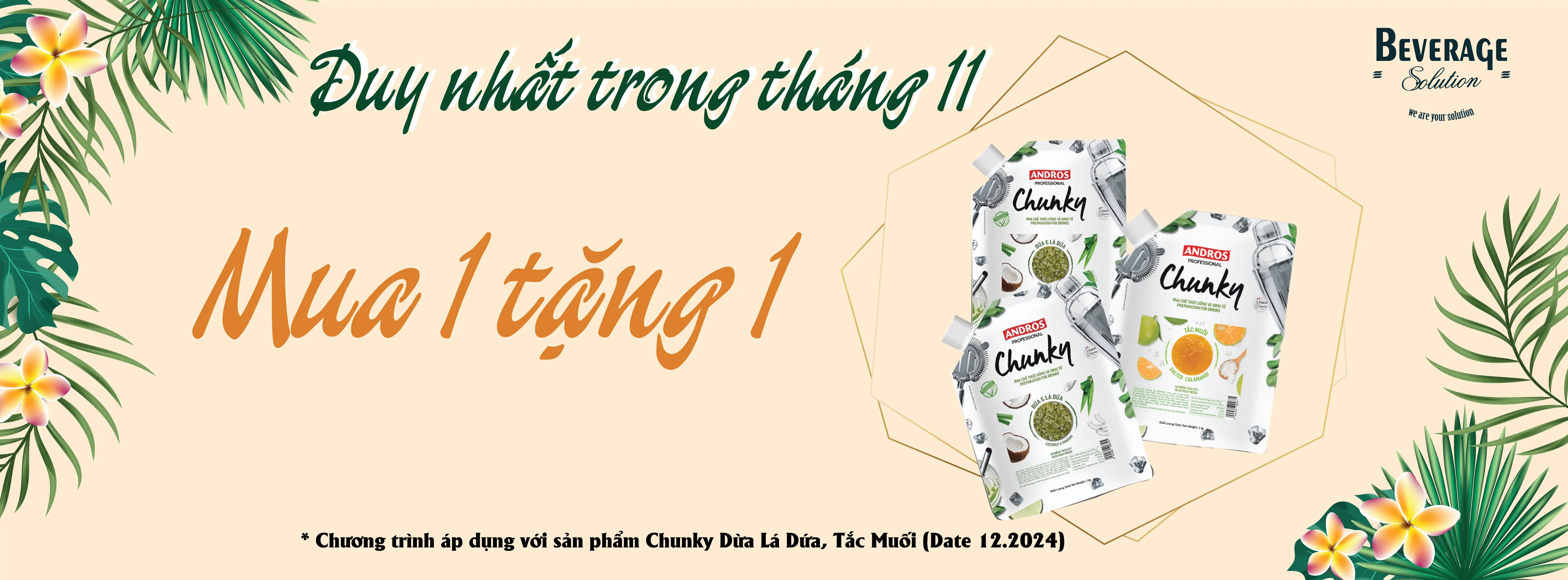 CHUNKY DỪA LÁ DỨA , TẮC MUỐI MUA 1 TẶNG 1