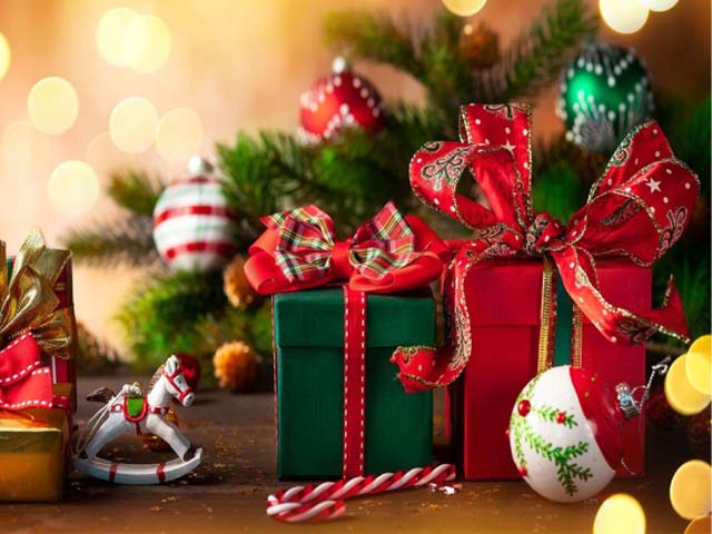 các đồ trang trí noel hop qua