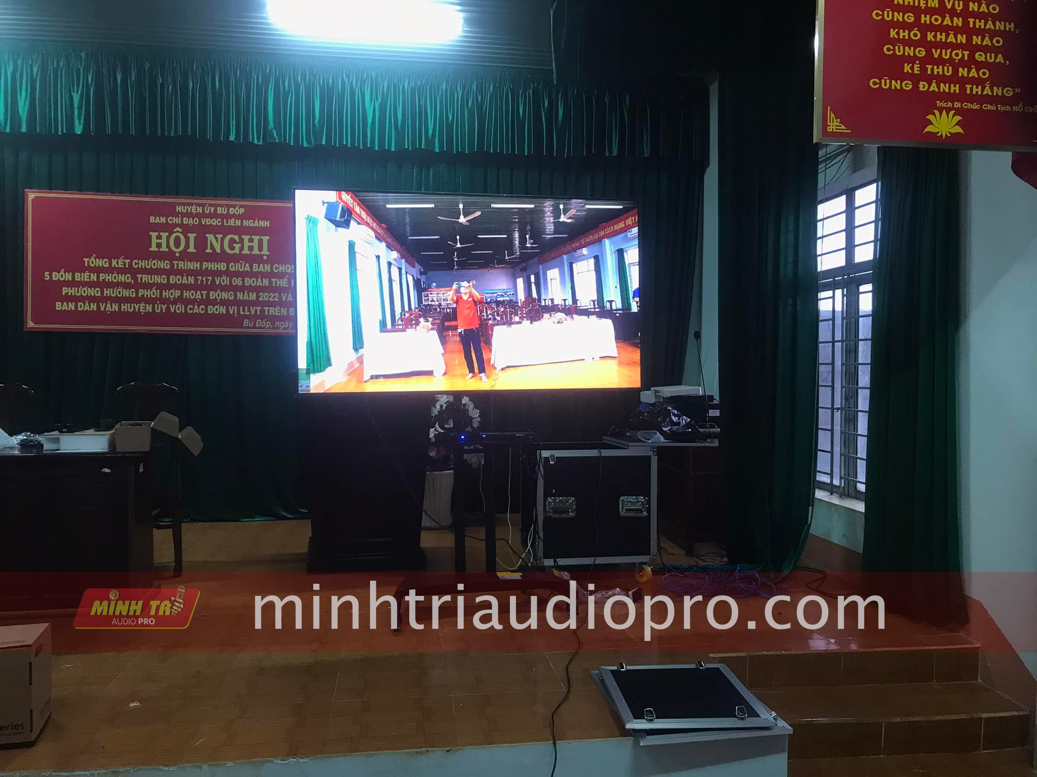 MINH TRÍ AUDIO CUNG CẤP VÀ LẮP ĐẶT THIẾT BỊ ÂM THANH CHO HỘI NGHỊ TRỰC TUYẾN CÁC CẤP CỦA HUYỆN VÀ TỈNH