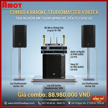 Combo Karaoke Studiomaster Vortex - Trải nghiệm Âm thanh Đẳng cấp đến từ Châu Âu