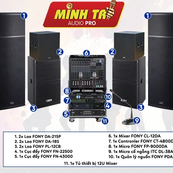 Bộ dàn âm thanh hội trường 100-150m2 cao cấp