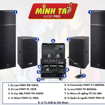 Bộ dàn âm thanh hội trường 100-150m2