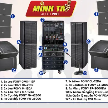 Bộ dàn âm thanh hội trường 150-250m2 cao cấp