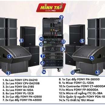 Bộ dàn âm thanh hội trường 400-650m2