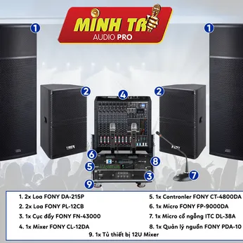 Bộ dàn âm thanh hội trường 80-100m2 cao cấp