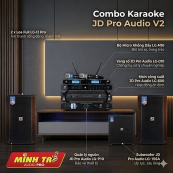 Combo Karaoke JD Pro Audio V2 - Giải pháp âm thanh cho gia đình và karaoke chuyên nghiệp