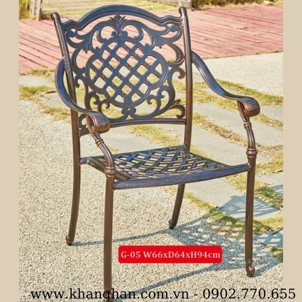Ghế nhôm đúc sơn tĩnh điện phong cách tân cổ điển KH23-G05 Ghế nhôm đúc sơn tĩnh điện phong cách tân cổ điển KH23-G05