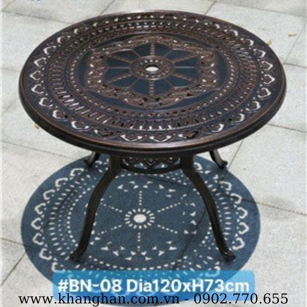 Mẫu bàn tròn nhôm đúc bền bỉ và đa dụng KH23-BN08 Mẫu bàn tròn nhôm đúc bền bỉ và đa dụng KH23-BN08