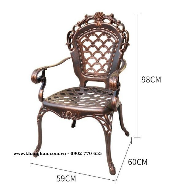 Ghế nhôm đúc sơn tĩnh điện kiểu tân cổ điển KH23-G03 Ghế nhôm đúc sơn tĩnh điện kiểu tân cổ điển KH23-G03