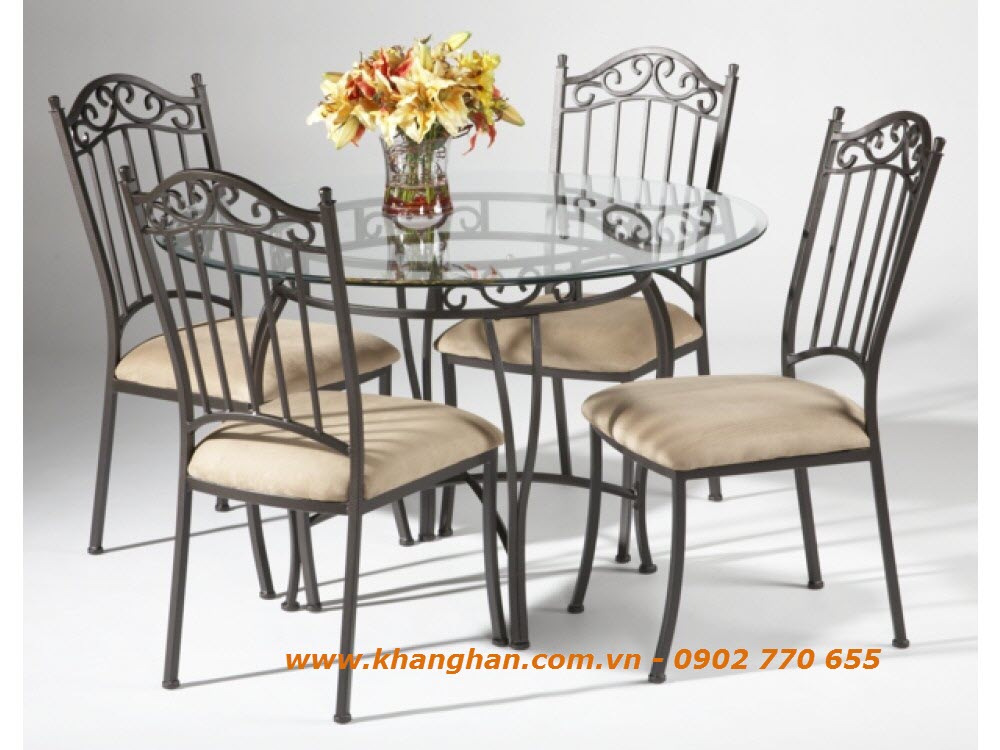 Bàn ghế  sân vườn sắt uốn mỹ thuật phong cách Ý KH-BG020 Bàn ghế  sân vườn sắt uốn mỹ thuật phong cách Ý KH-BG020