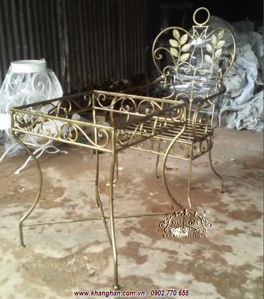 Bàn ghế sắt mỹ thuật KH15-BG007 Bàn ghế sắt mỹ thuật KH15-BG007