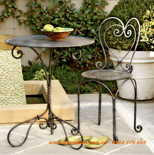Bàn ghế sắt rèn mỹ thuật giả cổ đẹp KH14-BG030 Bàn ghế sắt rèn mỹ thuật giả cổ đẹp KH14-BG030