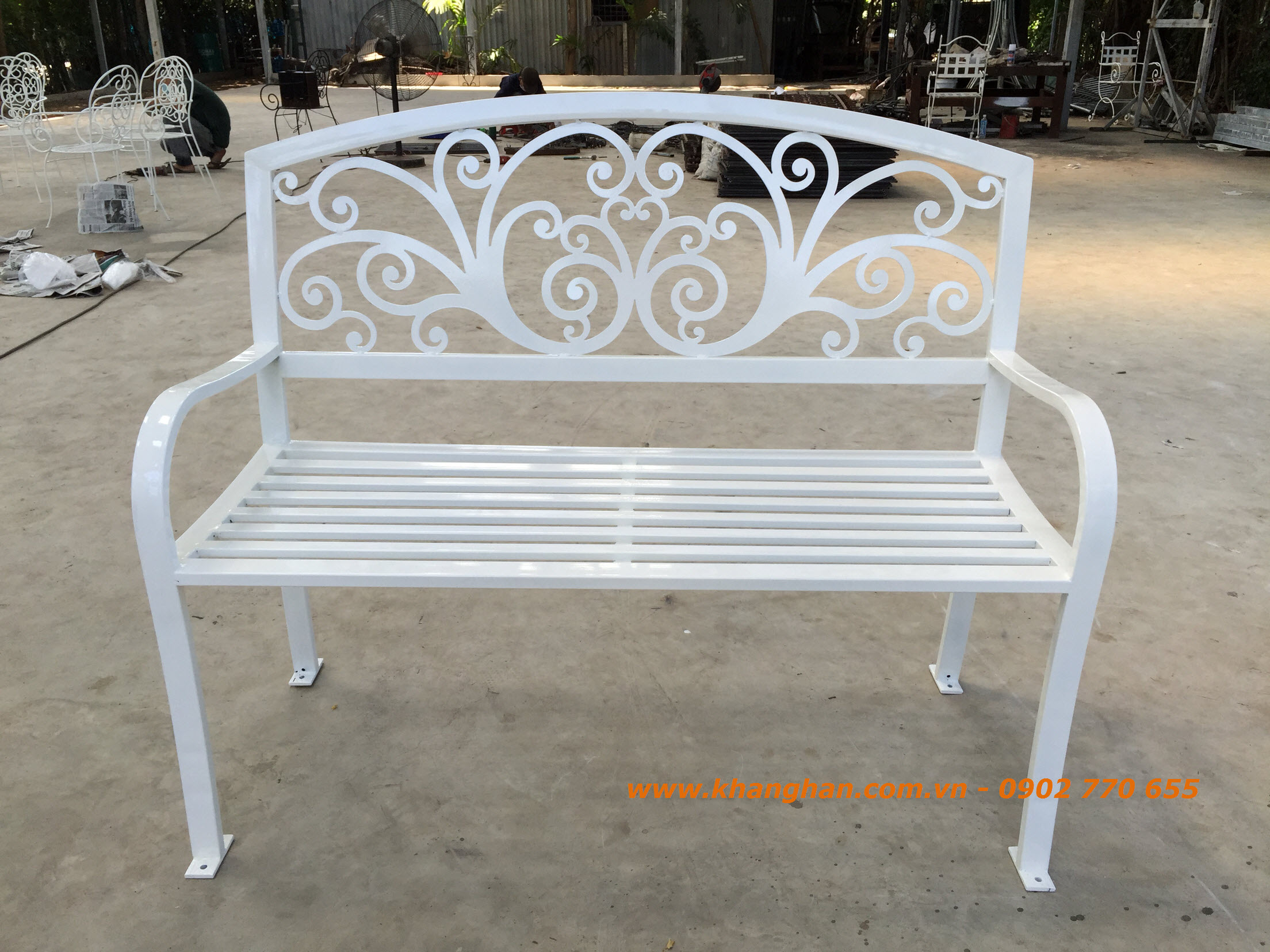 Ghế dài sắt mỹ thuật KH15-GD016 Ghế dài sắt mỹ thuật KH15-GD016