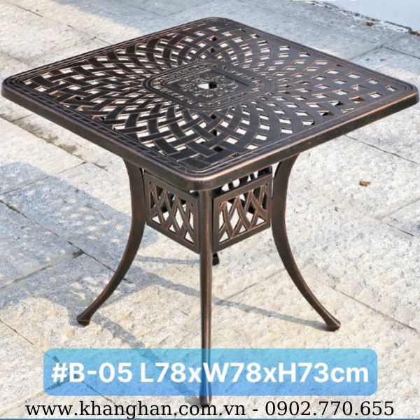 Mẫu bàn nhôm đúc KH23-B05 sơn tĩnh điện kiểu tân cổ điển Mẫu bàn nhôm đúc KH23-B05 sơn tĩnh điện kiểu tân cổ điển