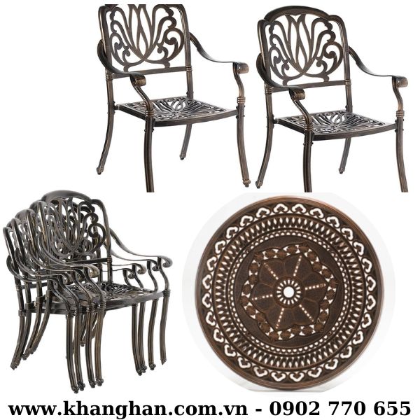 Chi tiết bộ bàn ghế nhôm đúc KH23-B13.B18.G13 Chi tiết bộ bàn ghế nhôm đúc KH23-B13.B18.G13