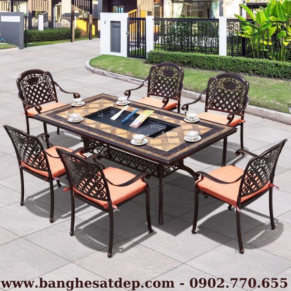 Bàn Nướng Ngoài Trời Nhôm Đúc   Bàn Nướng Ngoài Trời Nhôm Đúc