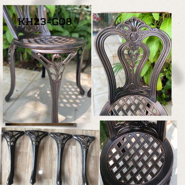 Ghế nhôm ngoài trời sơn tĩnh điện phong cách tân cổ điển KH23-G08 Ghế nhôm ngoài trời sơn tĩnh điện phong cách tân cổ điển KH23-G08