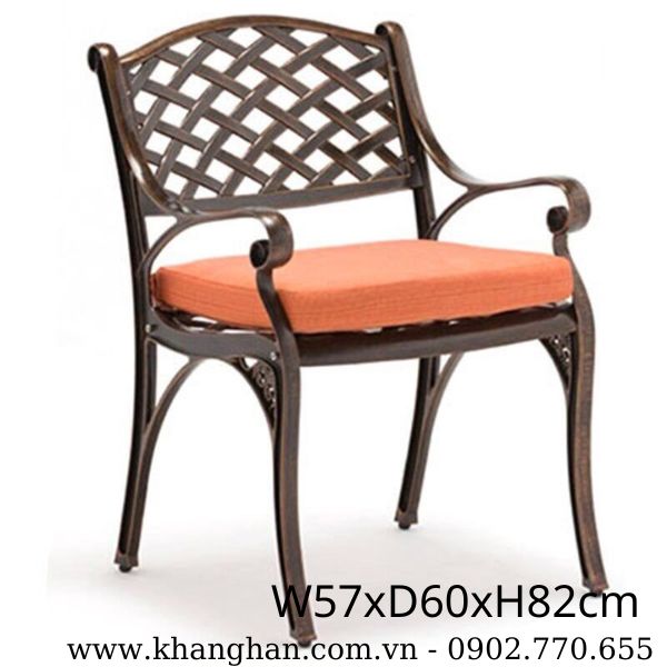 Ghế vuông nhôm đúc ngoài trời sơn tĩnh điện phong cách tân cổ điển KH23-G10 Ghế vuông nhôm đúc ngoài trời sơn tĩnh điện phong cách tân cổ điển KH23-G10