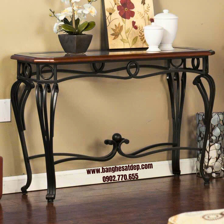 Bàn sắt rèn ốp tường phong cách tân cổ điển kh25-b04 Bàn sắt rèn ốp tường phong cách tân cổ điển kh25-b04