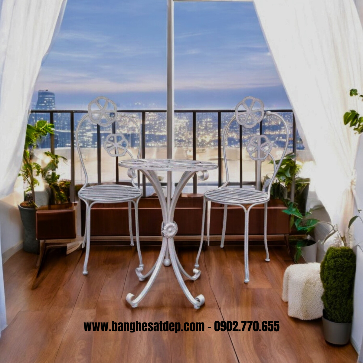 Bàn ghế sắt mỹ thuật KH25-BG02 Bàn ghế sắt mỹ thuật KH25-BG02