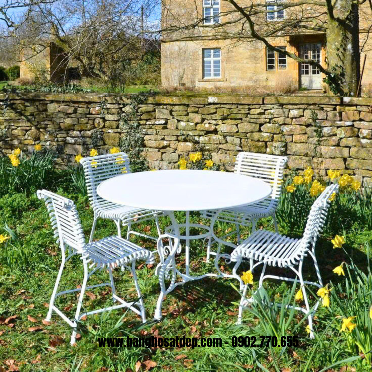 Bàn ghế sắt ngoài trời KH25-BG05 Bàn ghế sắt ngoài trời KH25-BG05