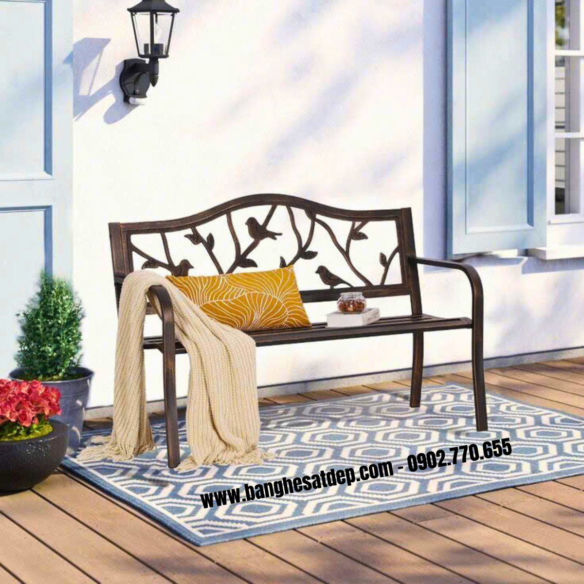 Ghế sắt dài ngoài trời KH25-GD01 Ghế sắt dài ngoài trời KH25-GD01