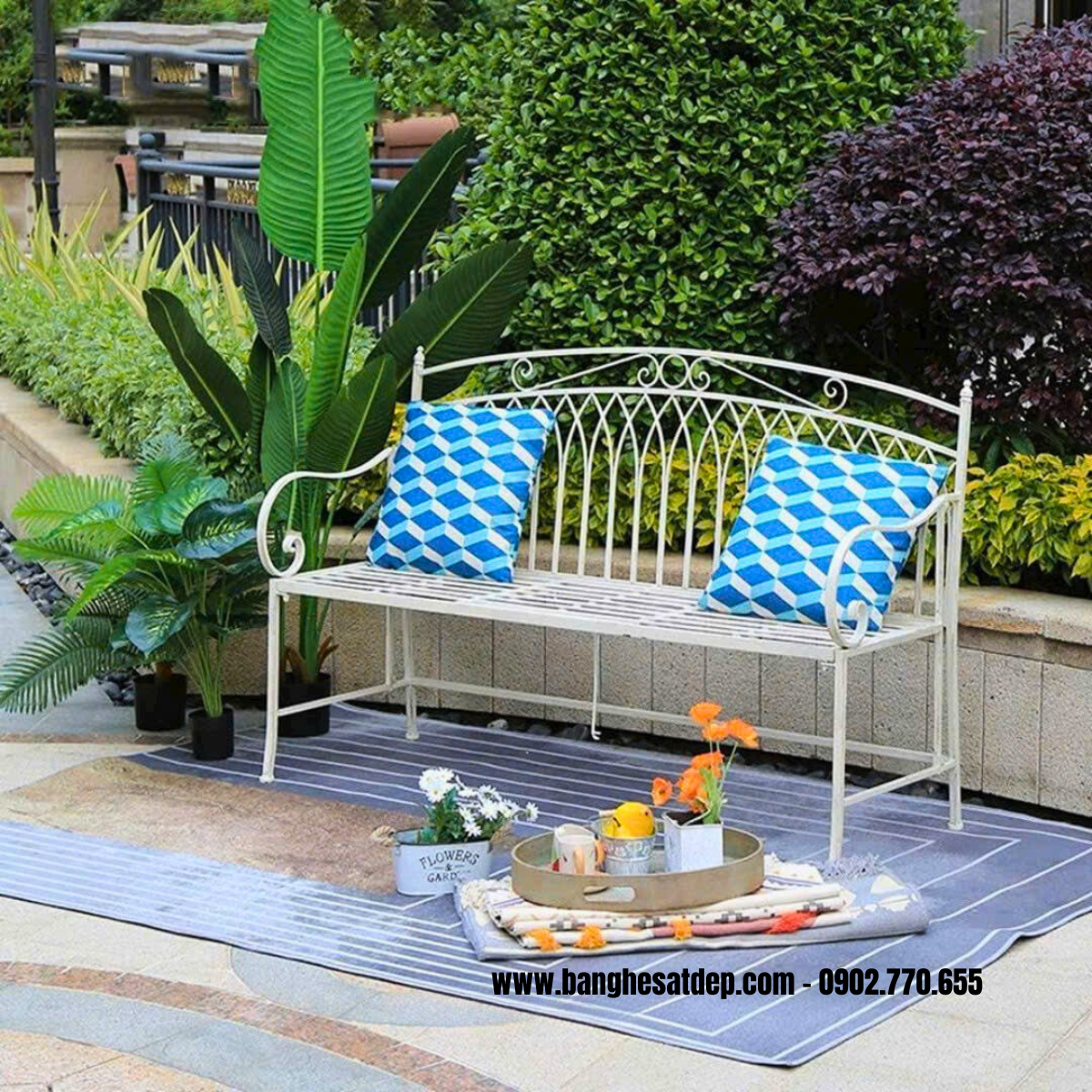 Ghế dài bằng sắt kh25-gd04 Ghế dài bằng sắt kh25-gd04