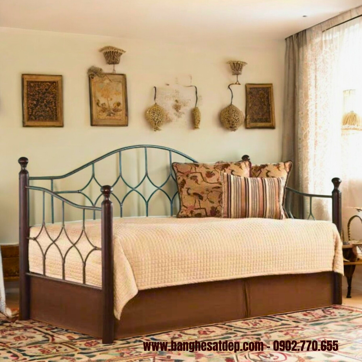 Ghế thư giãn sắt mỹ thuật KH25-S04 Ghế thư giãn sắt mỹ thuật KH25-S04