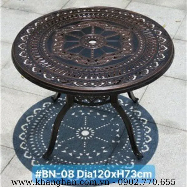 BÀN TRÒN NHÔM ĐÚC KH23-BN08