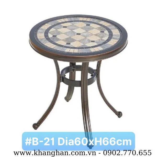 BỘ BÀN TRÒN 2 GHẾ NHÔM ĐÚC NHẬP KHẨU