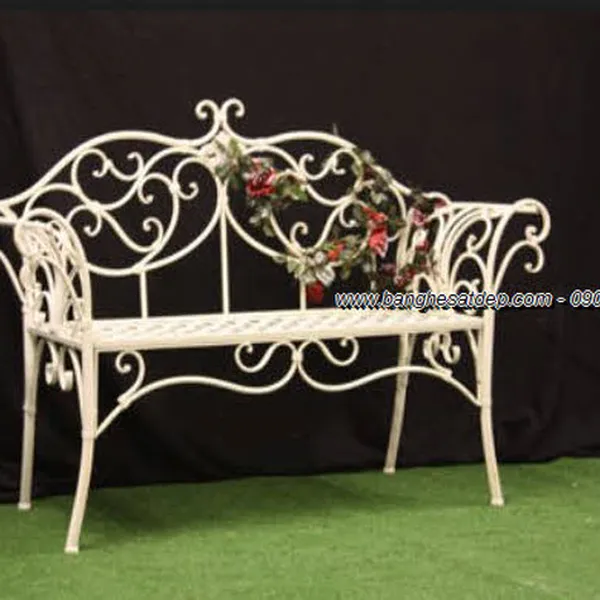 Mẫu ghế dài sân vườn bằng sắt nghệ thuật đẹp