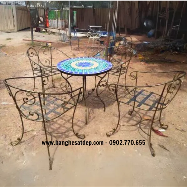 BÀN GHẾ SẮT RÈN KH14-BG035