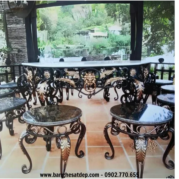 BỘ BÀN GHẾ SẮT  KH15-BG004