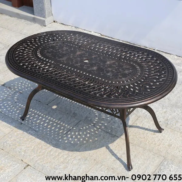 BỘ 1 BÀN 6 GHẾ NHÔM ĐÚC NGOÀI TRỜI