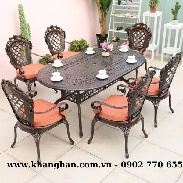 BÀN GHẾ NHÔM ĐÚC NGOÀI TRỜI NHẬP KHẨU