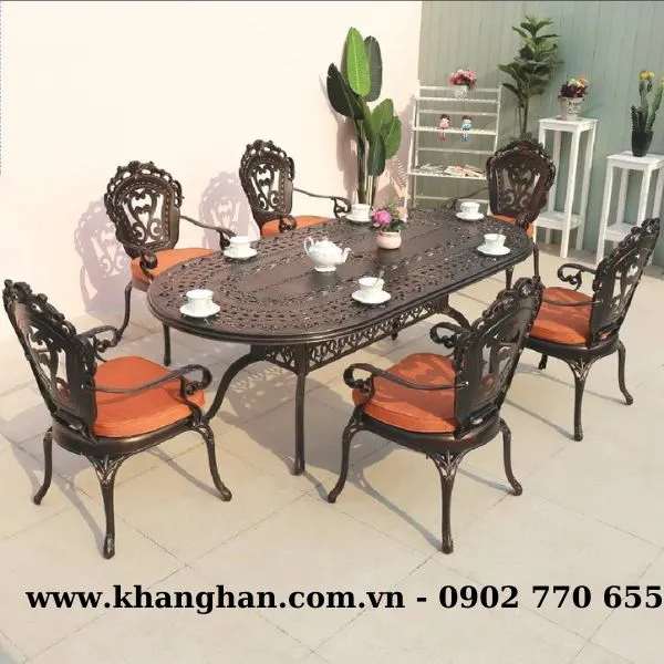 BÀN GHẾ NHÔM ĐÚC NGOÀI TRỜI NHẬP KHẨU