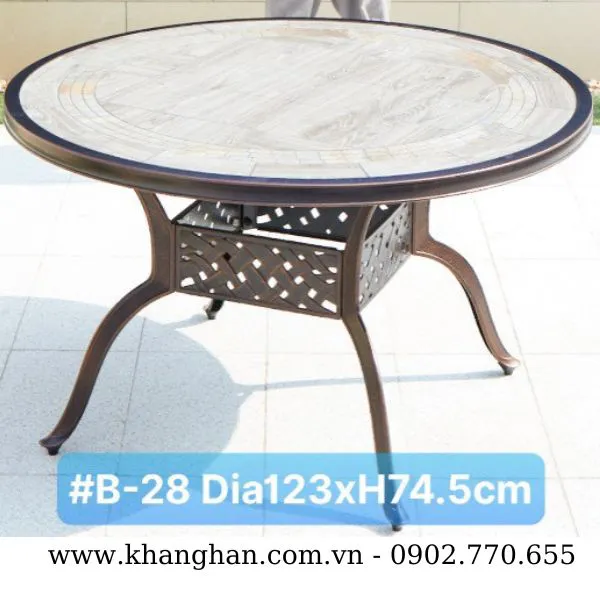 BÀN TRÒN NHÔM ĐÚC KH23-B28
