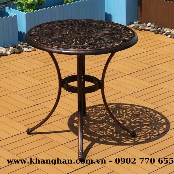 BỘ BÀN TRÒN 4 GHẾ  SÂN VƯỜN NHÔM ĐÚC