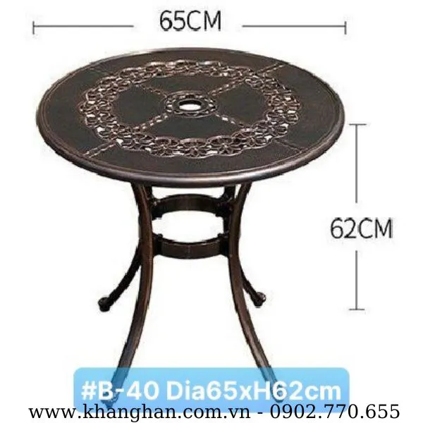 MẪU BÀN NHÔM ĐÚC KH23-B40