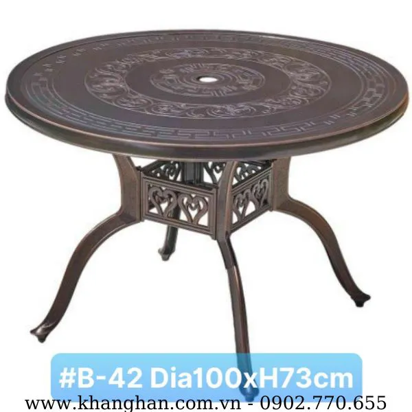 MẪU BÀN TRÒN LIỀN KHỐI NHÔM ĐÚC KH23-B42