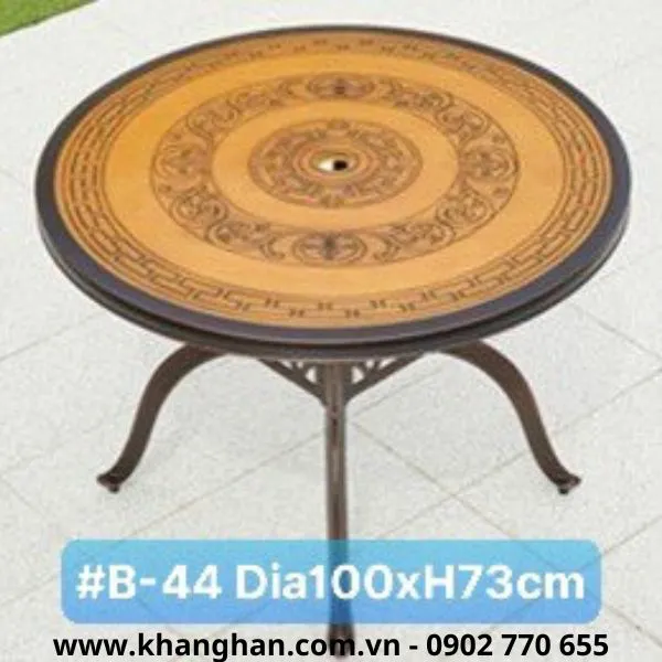 MẪU BÀN TRÒN 4 GHẾ NHÔM ĐÚC NHẬP KHẨU  KH23-B44.4G01/01A