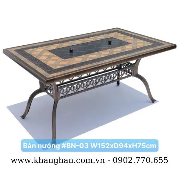 BÀN NƯỚNG NGOÀI TRỜI NHÔM ĐÚC