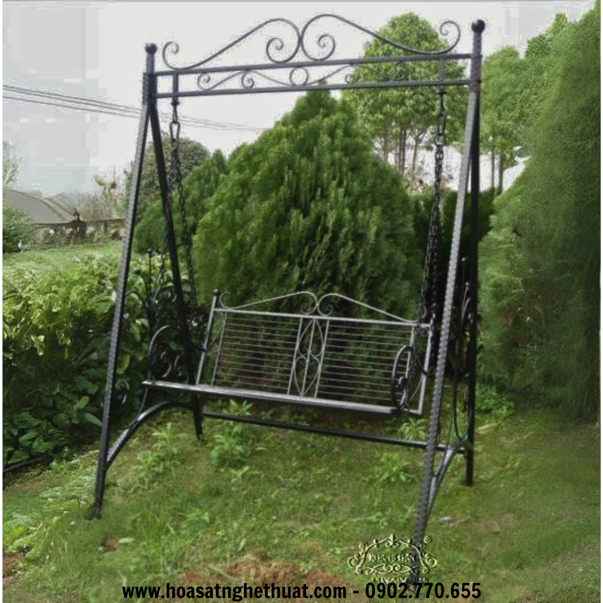 Xích đu sắt mỹ thuật đẹp duyên dáng cho sân vườn nhà bạn KH14-XD010 Xích đu sắt mỹ thuật đẹp duyên dáng cho sân vườn nhà bạn KH14-XD010