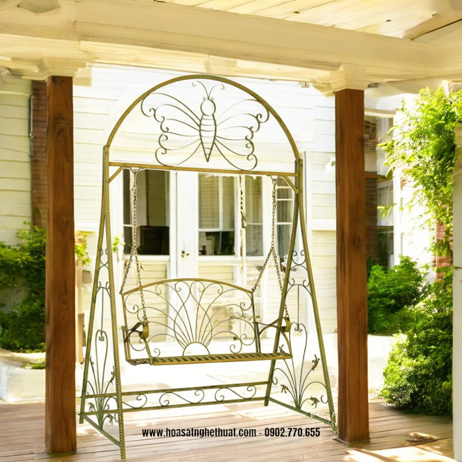 Xích đu sắt mỹ thuật KH16-XD005 Xích đu sắt mỹ thuật KH16-XD005