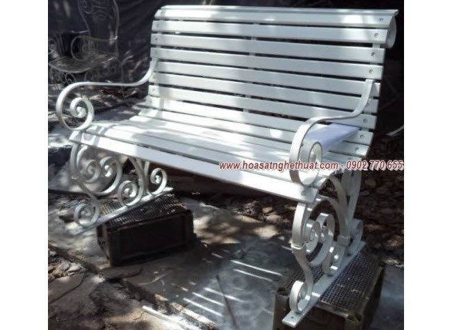 Ghế dài sân vườn sắt nghệ thuật KH-G064 Ghế dài sân vườn sắt nghệ thuật KH-G064